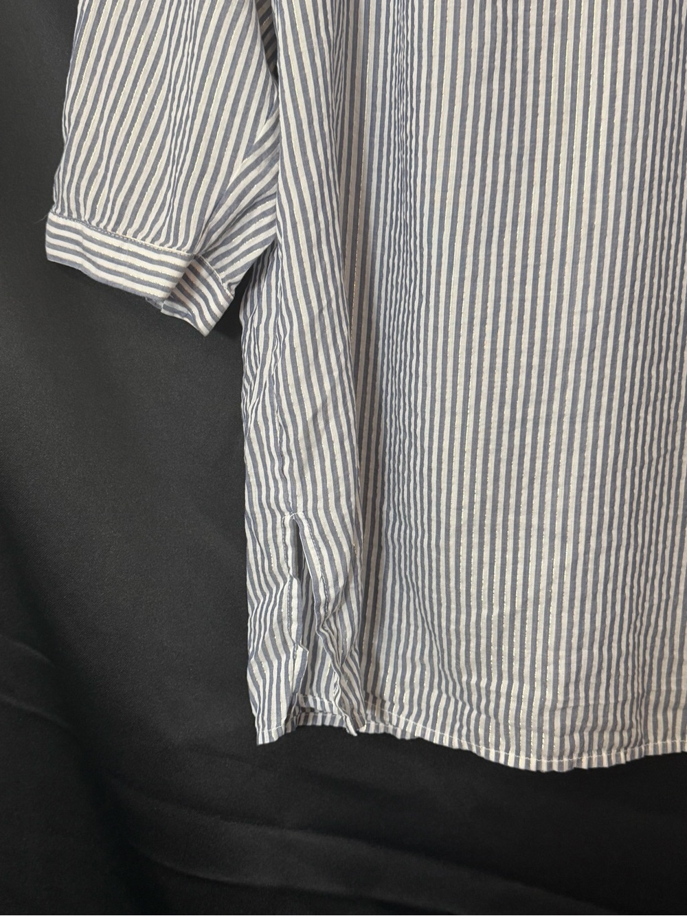 Liz Claiborne Navy and White Striped Tunic Top - Picture 4 of 5